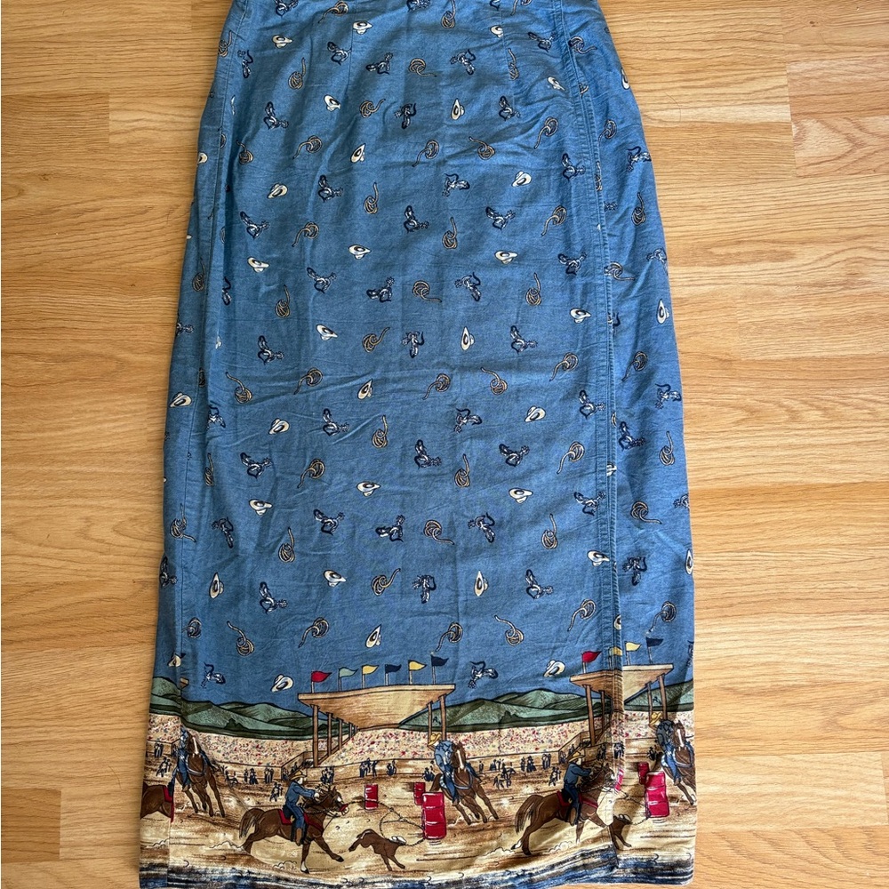 Sun River Vintage Rodeo Print Maxi Skirt